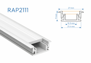 RAP2111 PERFIL DE ALUMINIO DIFUSOR OPAL PISO 1mtr