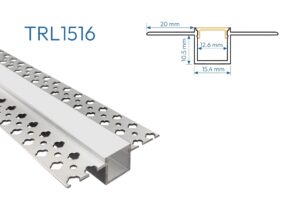 TRL1516 PERFIL DE ALUMINIO DIFUSOR OPAL 1mtr