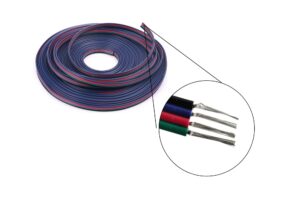 CABLE 4HILOS 22AWG RGB 1mtr