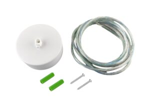 KIT PLAFON BLANCO + CABLE 2 METROS 3X18 TRANSPARENTE